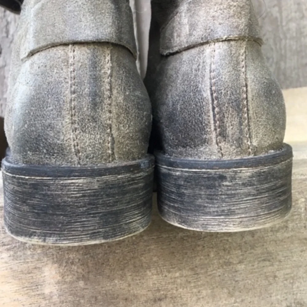 ANTHROPOLOGIE Boots BOUTIQUE 9 NICHOLA Tall Gray Brown Suede Leather Sizes 8